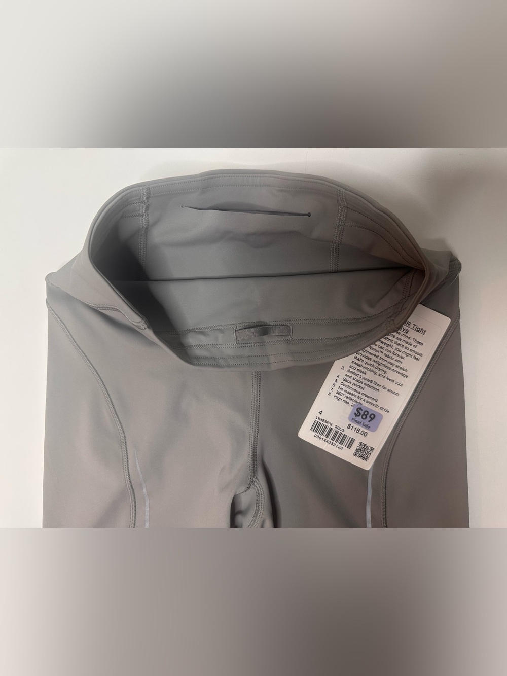 NWT Lululemon Athletica Base Pace HR Tight 25” Reflective Gray Size 4 - Picture 7 of 9